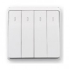 Διακόπτης Απλός 4 Πλήκτρων Λευκό London 190870/WH